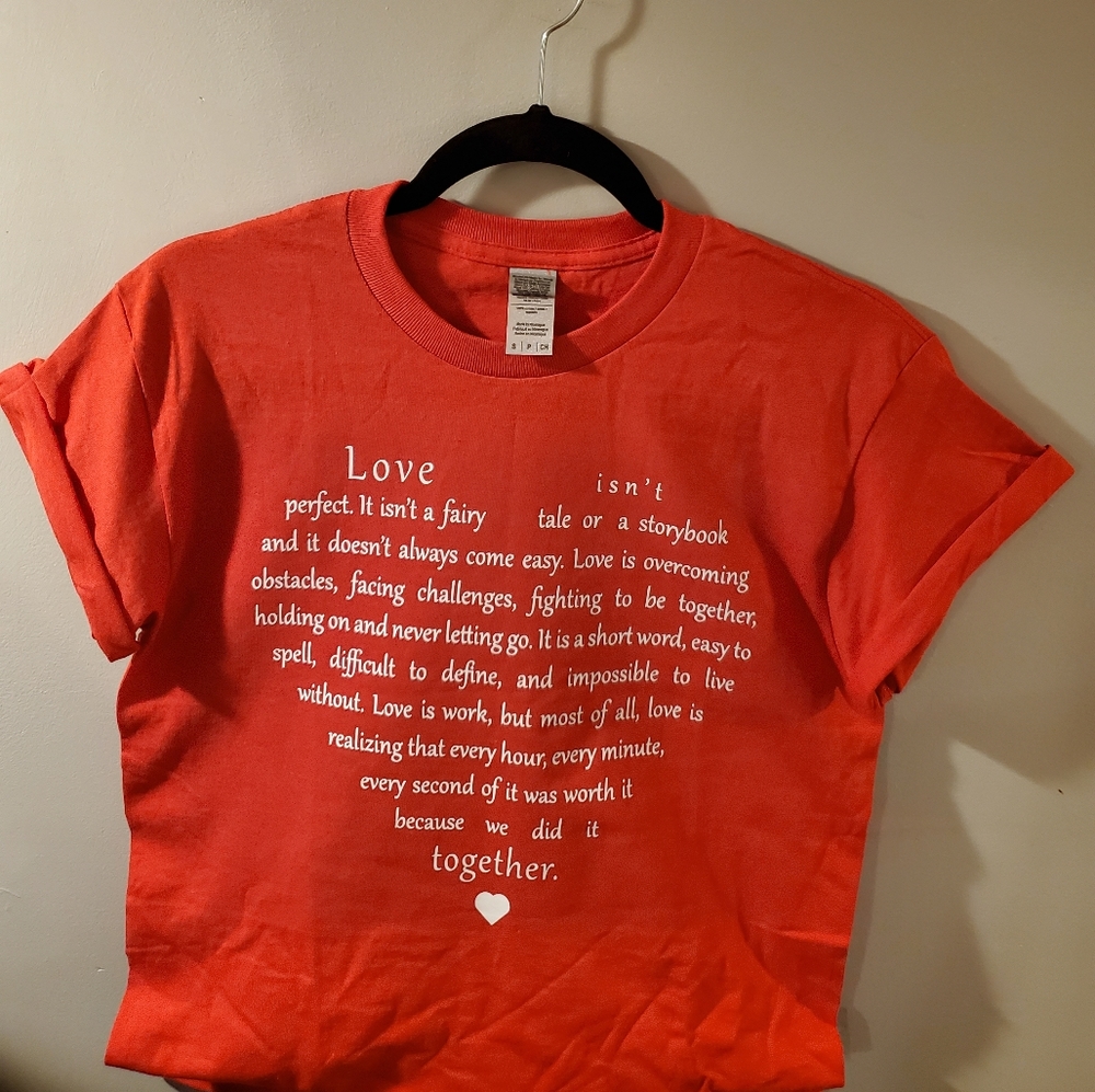 Red love t-shirt ( Small, Medium and Large)